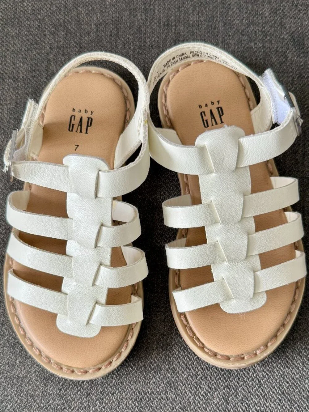 babyGAP Factory Off White Strappy Sandals Toddler Size 7